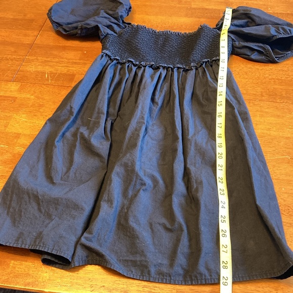 Aritzia Sunday Best Womens Size M Black Smocked Mini Nap Dress Puffed Sleeves - Picture 10 of 10